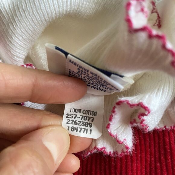 Vintage 80s Oshkosh Corduroy Jumper Dress & Top 6 Red Embroidered Flower - Picture 14 of 14